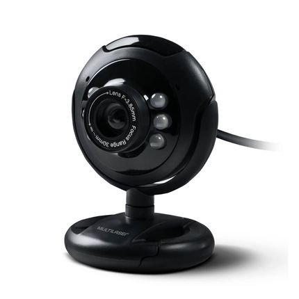 Webcam Standard 480p 30Fps Led Noturno c/ Botão Snapshot Microfone Conexão Usb Preto - WC045 WC045