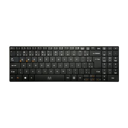 Teclado Sem Fio Slim Conexão Bluetooth Multimídia Teclas Scissor Preto Multi (Multilaser) - TC220 TC220