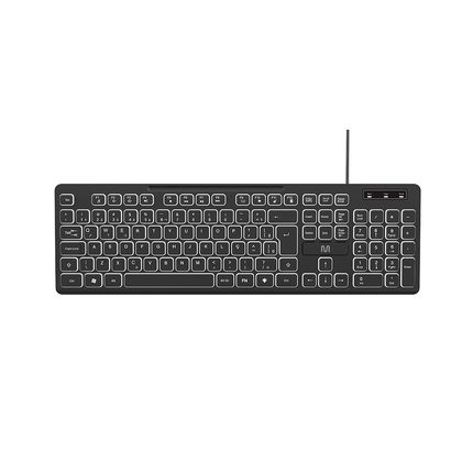 Teclado Com Fio Light 3 Níveis e LED Ajustável Teclas Silenciosas e Conexão Usb Preto - TC268 TC268