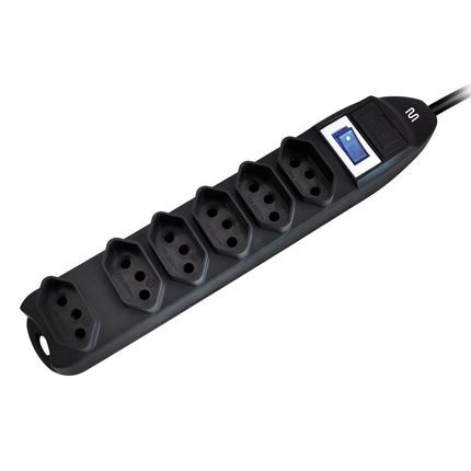 Filtro De Linha Multilaser 6 Tomadas  1M Preto Linear - WI221 WI221