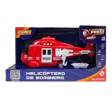 Helicóptero De Bombeiro de Brinquedo Com Luz e Som Multikids - Br2231 BR2231