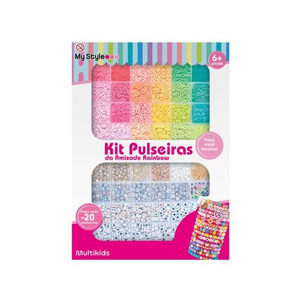 Kit Pulseiras da Amizade Arco-iris My Style Tamanho G Multikids - BR2316 BR2316