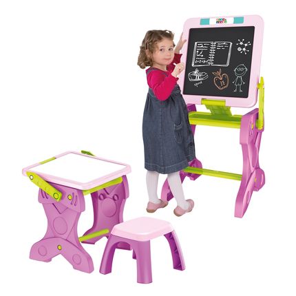 PLAY & LEARN Mesa de Atividades Infantil 2 em 1 com Banquinho e Lousa Multikids - BR1766 BR1766