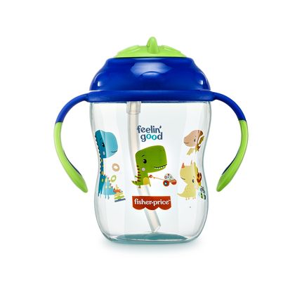 Copo de Treinamento com Canudo First Moments Blueberry Smoothie 270 ml Azul Fisher Price - BB1016 BB1016