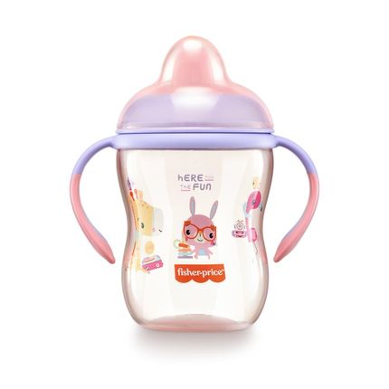 Copo de Treinamento com Bico Semi-rígido First Moments 270ml Rosa Fisher Price - BB1015 BB1015
