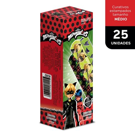 Curativo Estampado Cat Noir Caixa com 25 Uni. Miraculous Multi Saúde - HC362 HC362