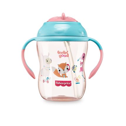 Copo de Treinamento com Canudo First Moments 270ml Rosa Fisher Price - BB1017 BB1017