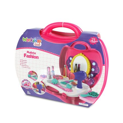 Maleta Workshop Junior Fashion com 21 Itens Rosa Multikids - BR771 BR771