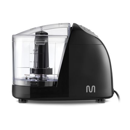 Mini Processador de Alimentos Jarra de 350ml c/ Lâminas Inox e Trava de Segurança 220v-100w Preto Multi - CE077 CE077