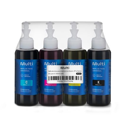 Refil de tinta Universal Kit com 4 cores Multi - RF033 RF033