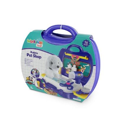 Maleta Workshop Jr Pet Shop com 16 Itens Roxo Multikids - BR772 BR772