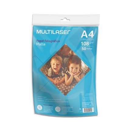 Papel Fotográfico Matte A4 108g 50 Folhas - PE043 PE043