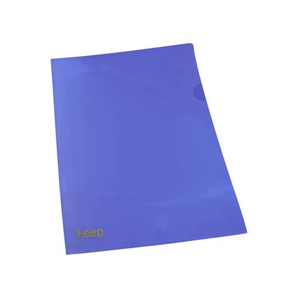 Pasta Plástica em L A4 Azul c/ 10 Unidades Keep - EI051 EI051