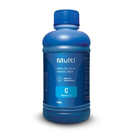 Refil de Tinta para Impressoras Epson 250Ml Ciano Multilaser - RF014 RF014