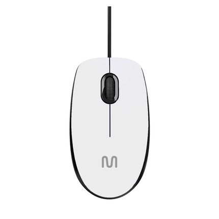 Mouse Com Fio MF400 Clique Silencioso Conexão USB 1200dpi Cabo de 180cm 3 Botões Branco Multi - MO389 MO389