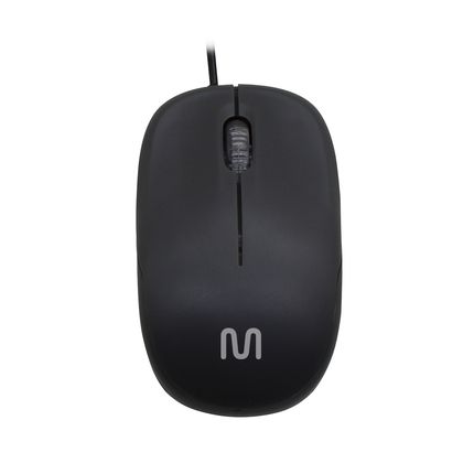 Mouse Com Fio Mid 1200dpi Conexão Usb 3 Botões Textura Fosca Preto Multi (Multilaser) - MO255 MO255