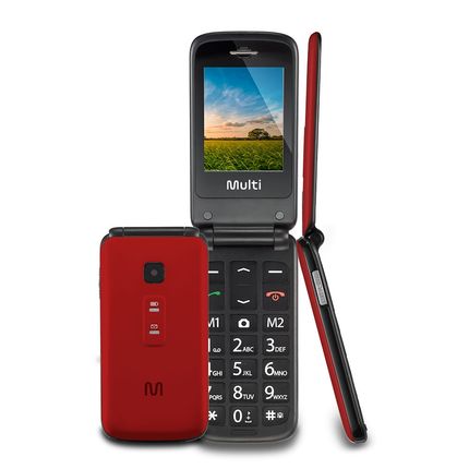 Celular Flip Vita Multilaser Dual Chip MP3 vermelho - P9021 P9021