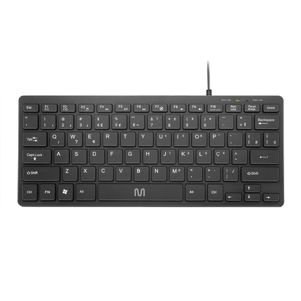 Teclado Com Fio Mini Multimídia Conexão USB Cabo de 150cm Preto Multi (Multilaser) - TC154 TC154