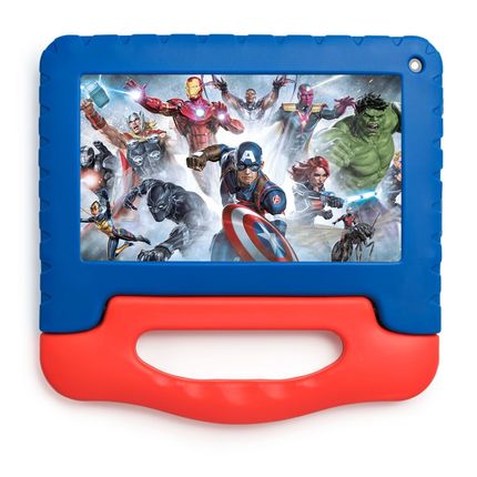 Tablet Infantil Avengers 4GB RAM + 64GB + Tela 7 pol + Case + Wi-fi + Android 13  + Quad Core Multi - NB417 NB417