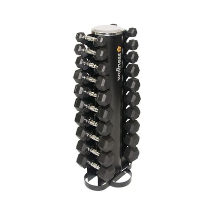 Torre para Halteres Hexagonal 1 a 10KG Profissional Wellness - EM010 (HALTERES NÃO INCLUSOS) EM010