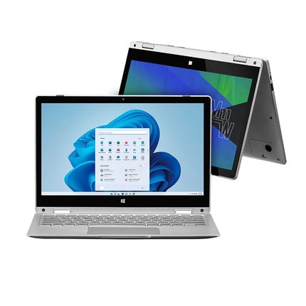 Note 2 em 1, Windows 11 Home, Processador Intel Celeron,  64GB+64GB, Tela 11,6 Pol + Microsoft 365 Personal e 1TB na Nuvem - PC281 PC281