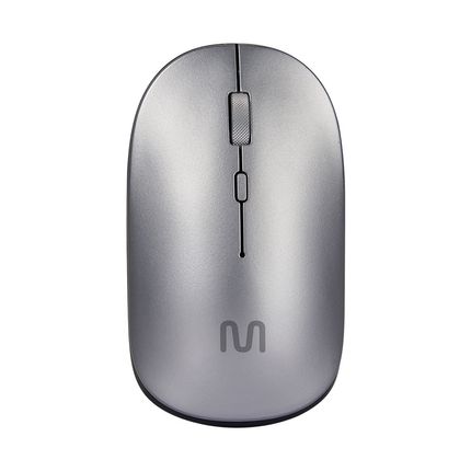 Mouse Sem Fio Slim Profissional Clique Silencioso Bluetooth 1600DPI Cinza Multi – MO332 MO332
