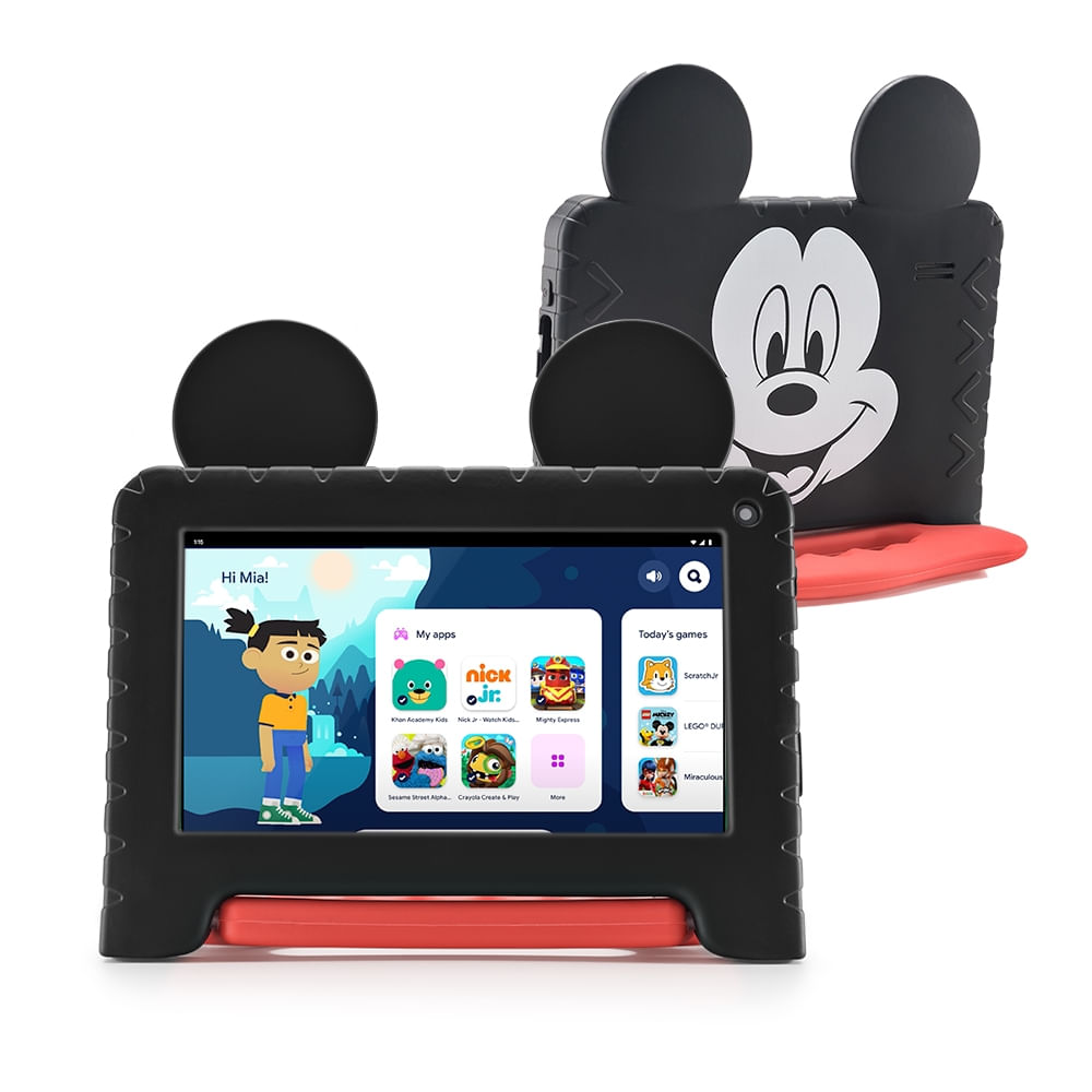 Tablet Infantil Mickey 4GB RAM + 64GB 7 pol Android 13 Multi - NB413D