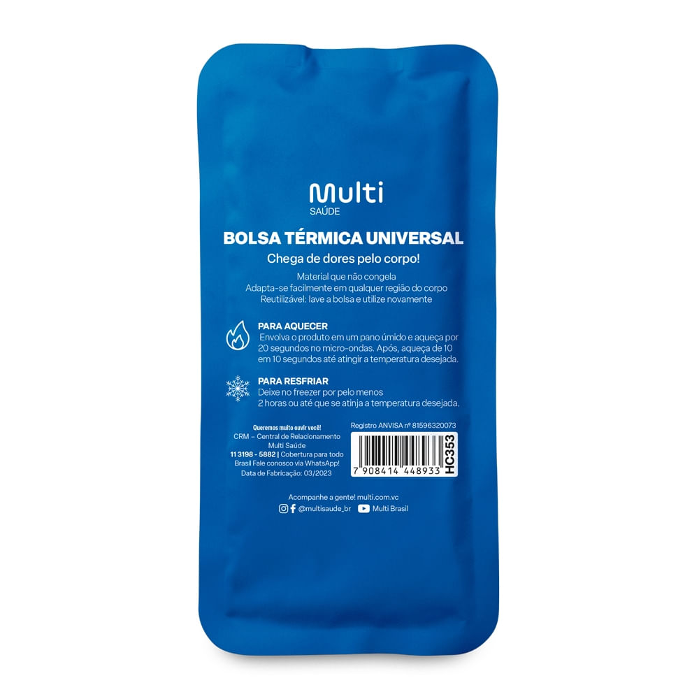 Bolsa Térmica de Gel Azul Multi Saúde - HC353