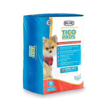 Tapete Higiênico Tico Pads 30 unidades 55x60cm Blue - 307 307
