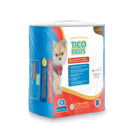 Tapete Higiênico Descartavel Tico Pads 14 unidades 55x60cm - PP444 PP444