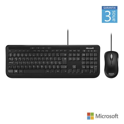 Kit Teclado e Mouse Multimídia Com Fio 600 USB 800 dpi Preto Microsoft - APB00005OUT [Remanufaturado] APB00005OUT