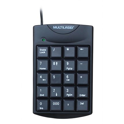 Teclado com Fio Numérico Conexão USB Cabo de 80cm c/ Tecla 000 Preto - TC229OUT [Remanufaturado] TC229OUT