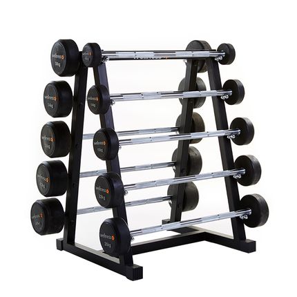 Kit 10 Barras Retas Montadas Emborrachadas Deluxe 10 a 46Kg Wellness - WK031 WK031