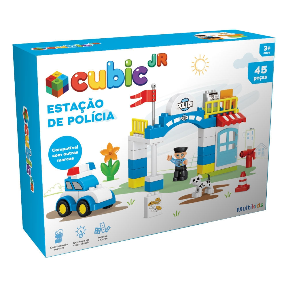 Blocos Criativos Estação de Polícia 45 Peças Multikids - BR2249