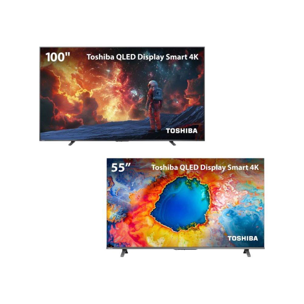 Smart TV QLED 100 4K UHD Toshiba Google TV + Smart TV QLED 55" 4K Toshiba Google TV - 100Z670RSKB
