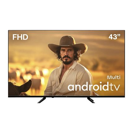Smart TV 43” Multi DLED Android TV com Espelhamento de Tela 3 HDMI 2 USB Full HD - TL066MOUT [Remanufaturado] TL066MOUT