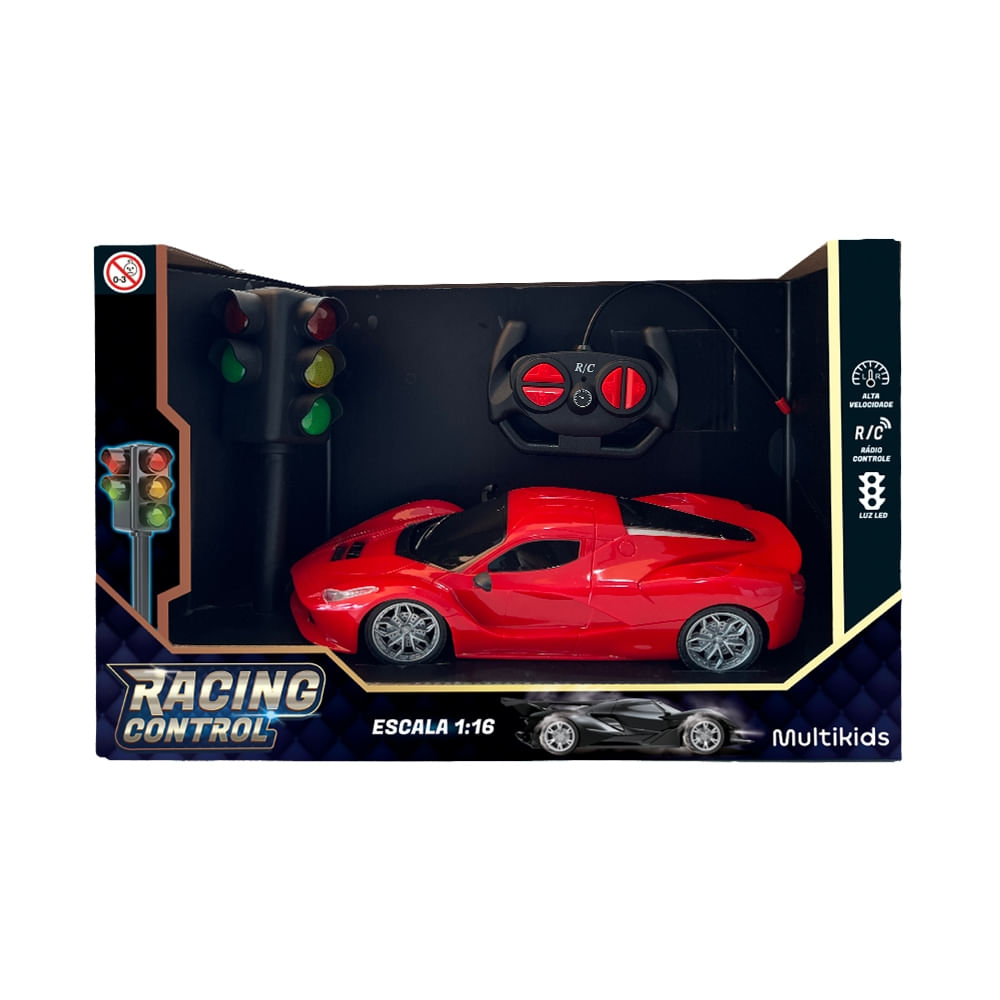 Carro de Corrida de Controle Remoto Com Farol Luz Led - BR2137OUT [Reembalado]