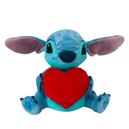 Pelúcia Stitch Coração Com Mecanismo Luz e Som 30Cm Multikids - BR1513 BR1513
