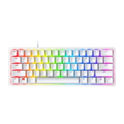 Teclado Razer Huntsman Mini 60% Chroma Switch Purple Mercury Layout US Branco - RZ0303390300 RZ0303390300