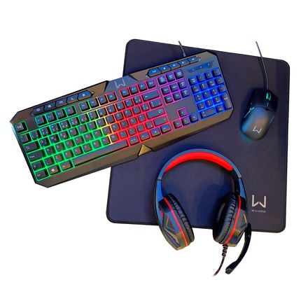 Kit Air Drop 4 Em 1: Teclado + Mouse + Headset e Mousepad Warrior - TC304 TC304 Kit Air Drop 4 Em 1: Teclado + Mouse + Headset e Mousepad Warrior - TC304 TC304