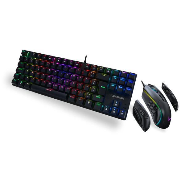 Teclado Gamer Mecânico Royal Cross + Mouse Gamer Rolf 14 Botões Com Fio 10000DPI Warrior - TC312K TC312K