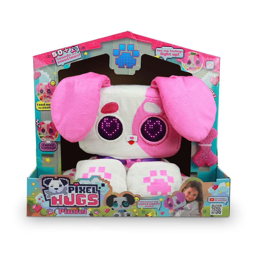 Pelúcia Interativa Pixel Hugs Pixel Rosa - BR2456
