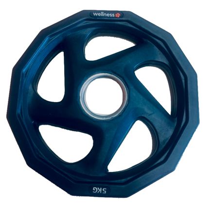 Anilha 5,00Kg Rubber 5 Furos Wellness - WK014 WK014
