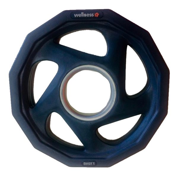 Anilha 1,25Kg Rubber 5 Furos Wellness - WK010 WK010
