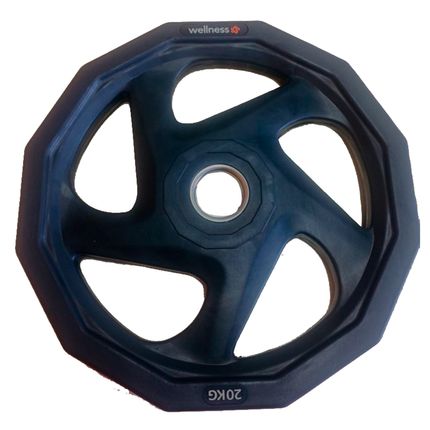 Anilha 20,00Kg Rubber 5 Furos Wellness - WK011 WK011