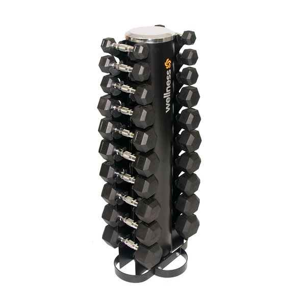 Kit 10 Halteres Emborrachados Hexagonal 1 A 10 Kg (Total 110 Kg) - Wellness - WK089OUT [Remanufaturado] WK089OUT