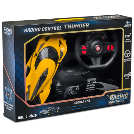 Carrinho Racing Control Thunder Amarelo Multikids - BR1645 BR1645