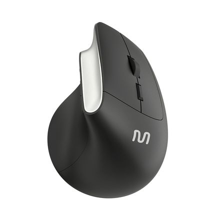 Mouse Sem Fio Ergonomico Vertical Clique Silencioso 1600dpi Preto Multi (Multilaser) - MO384 MO384