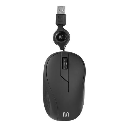 Mouse Com Fio Wave USB 1200dpi 3 Botões Textura Emborrachada Retrátil Multi (Multilaser) - MO231 MO231