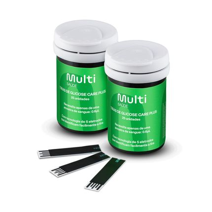 Tiras de Glicemia Care Plus Caixa com 50un Multi Saúde - HC489 HC489